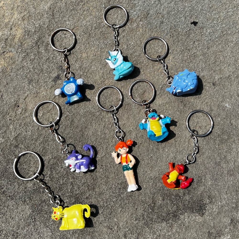 Vintage Japanese Marked Pokémon Keychain Lot of 8 Some Banpresto & Bandai